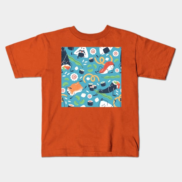 Funny Sushi Kids T-Shirt by Karla-Kiky
